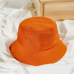 New Trendy Fashion Pure Color Women Bucket Hats Women Summer Sunscreen Panama Hat Outdoor Fisherman Hat Beach Cap for Kids
