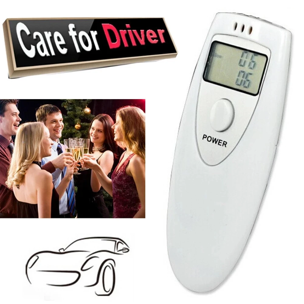 Mini Digital Alcohol Tester Handheld Police Alcohol Breath Tester Breathalyzer Analyzer LCD Detector Display