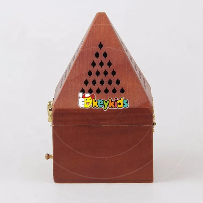 Wholesale cheap antique pyramid design wood incense holder / incense burner W02A258