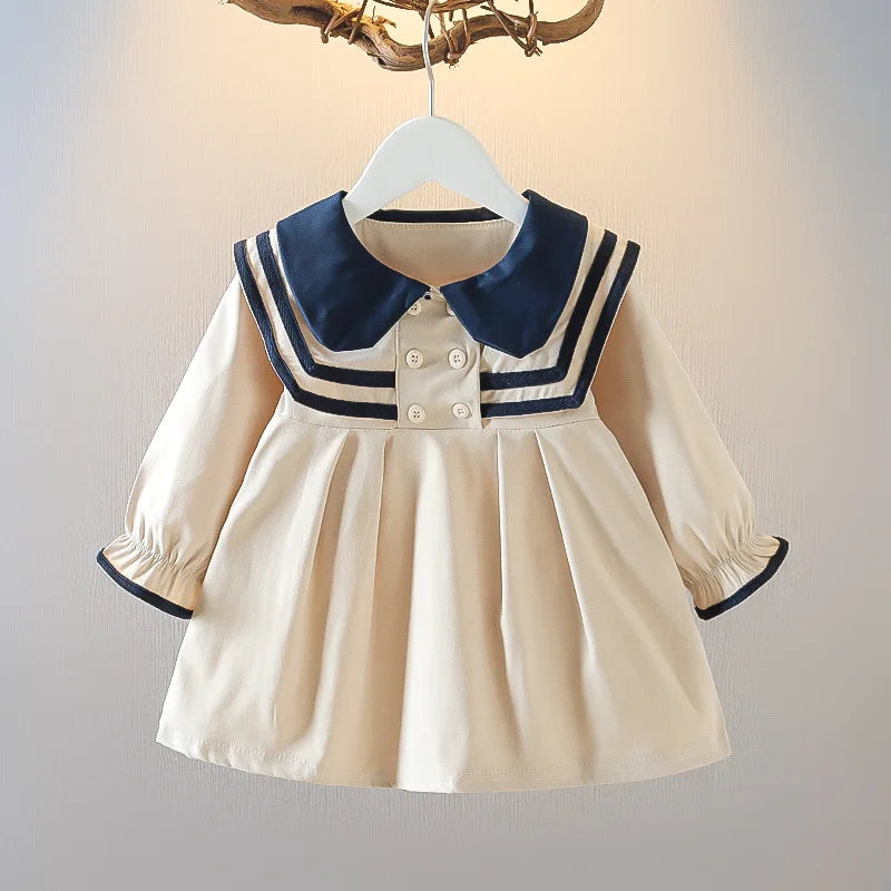 2023 NewSpring Baby Girl Casual Dress Kids Toddler autumn Dress Puff Sleeve Clothes Babys Cute Princess Dresses 6-24M