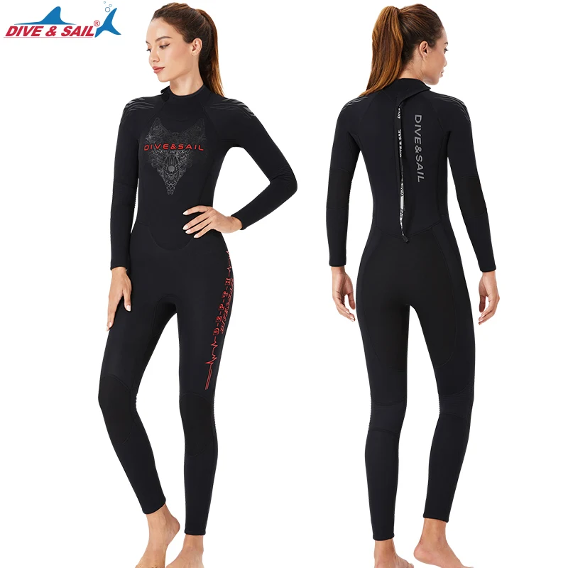 Factory Full Body 3mm Neoprene Wetsuits Bcak Zip Long Sleeve Scuba Diving Wet Suit Winter Warm Swim Surfing Snorkeling Wetsuit