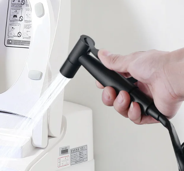 Toilet companion flushing water gun high pressure spray dressing room gun gray black toilet toilet booster nozzle