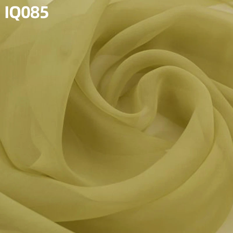 hysk manufacturer Solid Color soft thin mulberry 100 natural Silk organsa gazar pure silk tulle silk organza fabric textiles