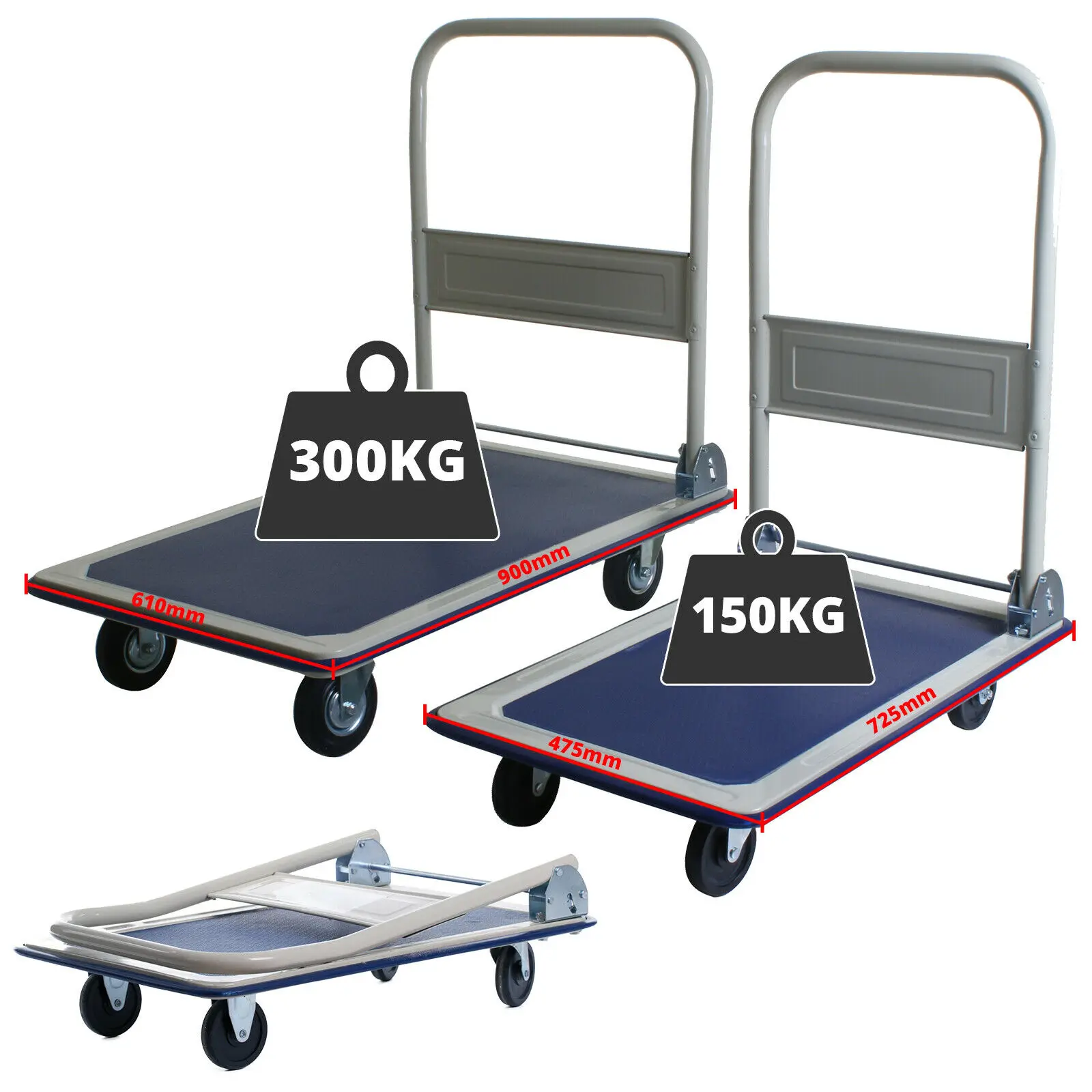 150kg Heavy Duty Folding Platform Hand Truck Trolley Cart Sack Strong FlatBed Durm truck wagon trolley