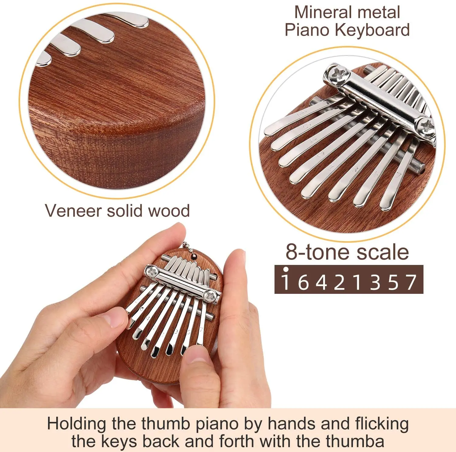 Hot sale kalimba 8 mini keys thumb piano Finger Keyboard