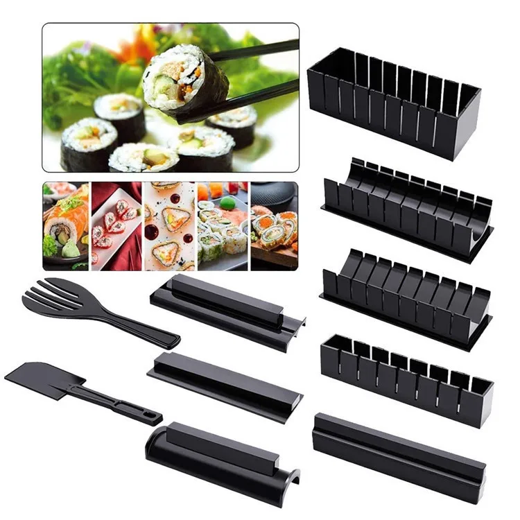 Sushi Maker Kit 10pcs DIY Sushi Making Kit Roll Sushi Maker Tools Rice Roll Mold for Kitchen DIY Easy To Use