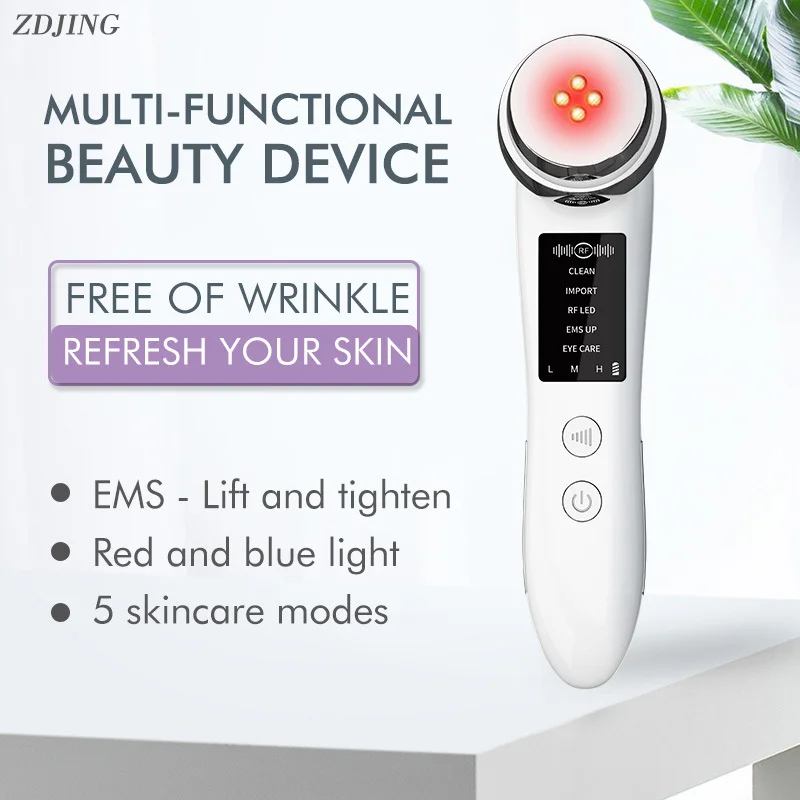Moisture Red Blue EMS  Phototherapy Eye care Anti-aging Rejuvenation Device Deep Cleaning Beauty Lifting  Facial Beauty Massager