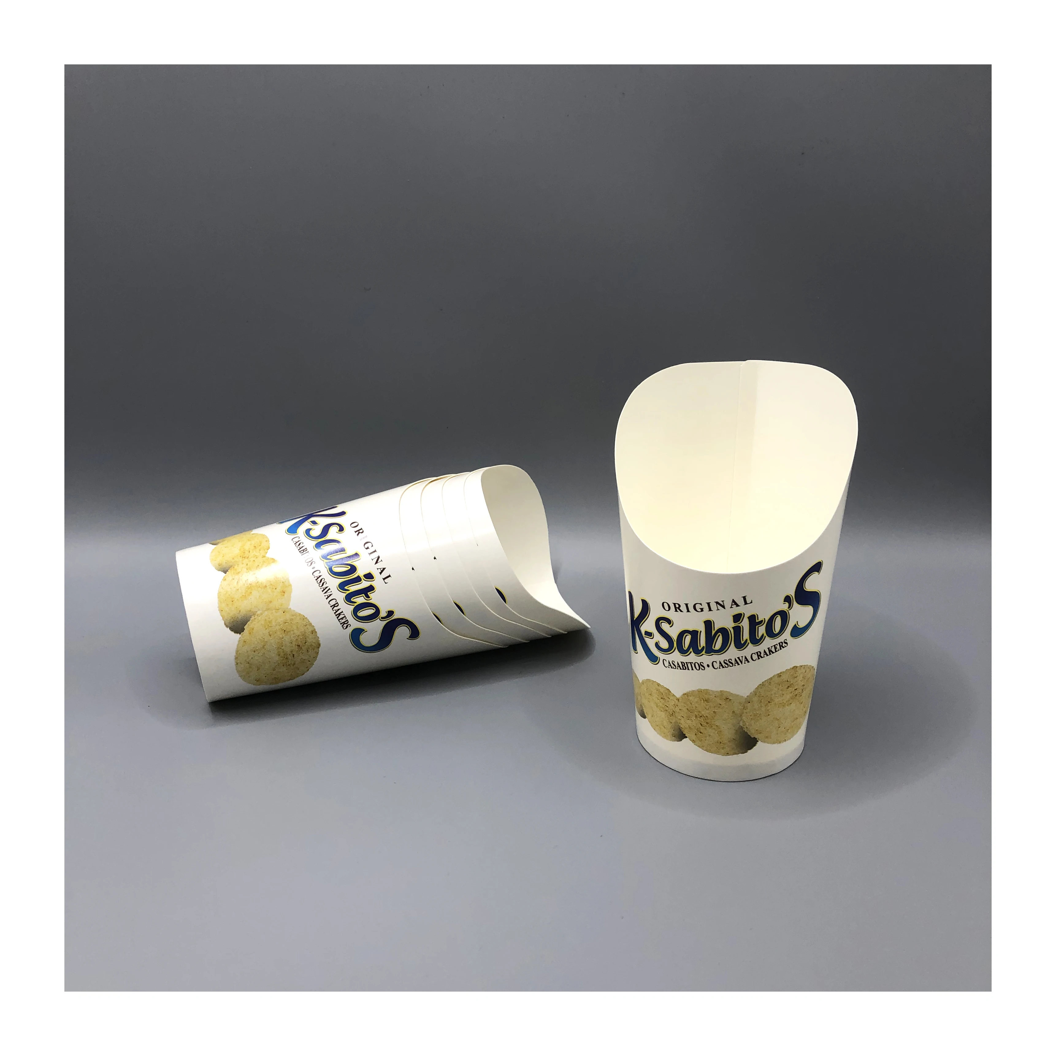 Easy To Use Disposable Hot Barbecue Chips And Nuggets Cup Water and Oil Proof French Fries Kraft Paper Cups