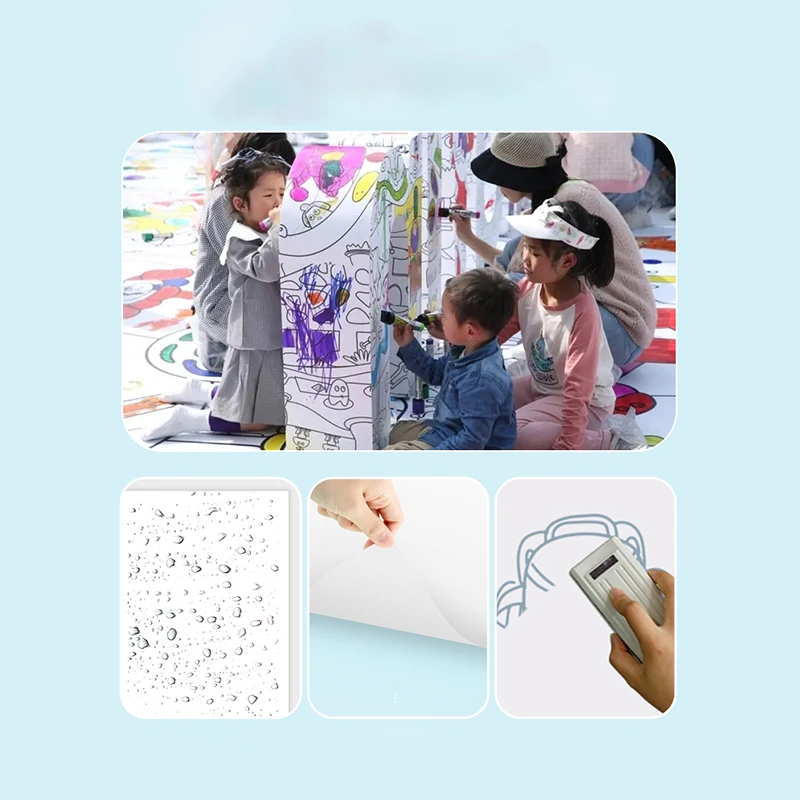 Electrostatic Whiteboard Wall Stickers Magnetic Adsorption for Graffiti Drawing Erasable by Children Blackboard Stickers