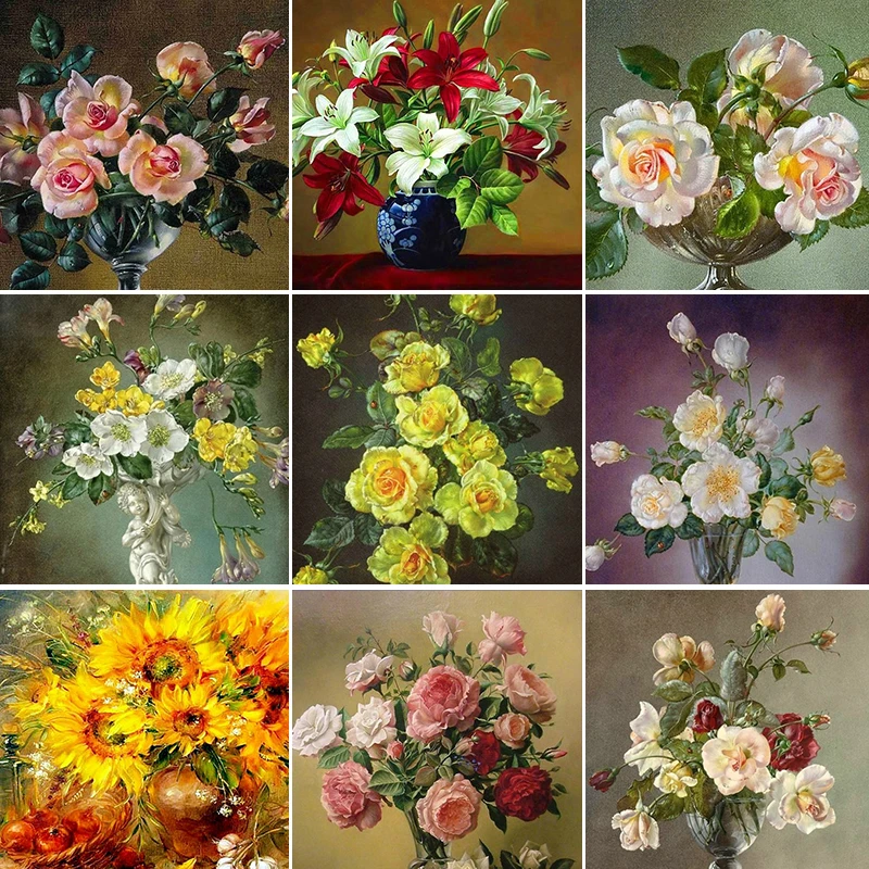 Hot Selling Flower Decoation Painting Factory Wholesale Accept Booking Flower Painting Fashion new style canvas oil painting