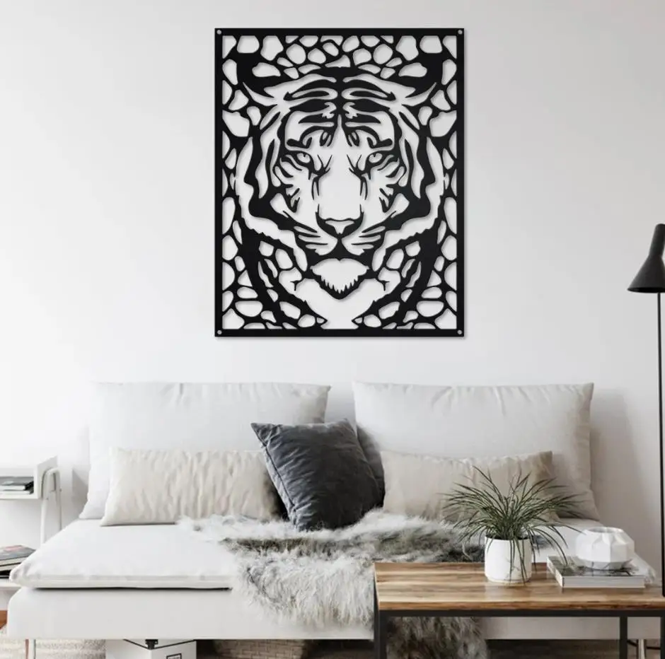 Manufacturer Tiger Animal Metal Wall Art Tiger Name Sign Decoration For Room Custom Tiger House Decor Wall Art