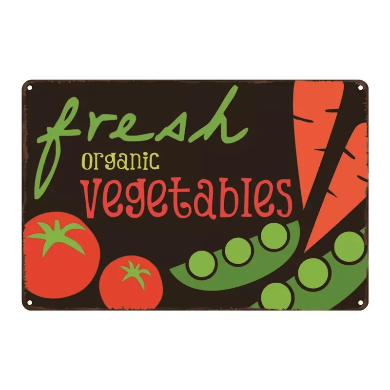 Retro Metal Plate Decor Farm Fresh Eggs Flower Herb Seed Garden Kitchen Vintage Tin Metal Signs for Mother Gift