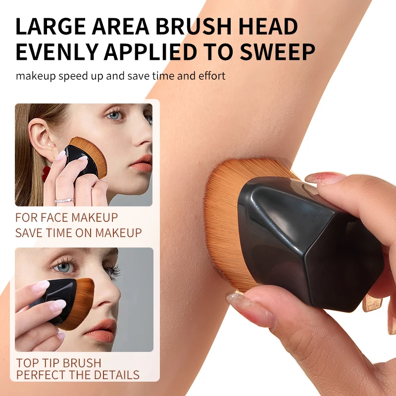 LMLTOP Wholesale Magic No.55 Liquid Cream Hexagon Foundation Brush #55 Flat Top Vegan Single Foundation Makeup Brush