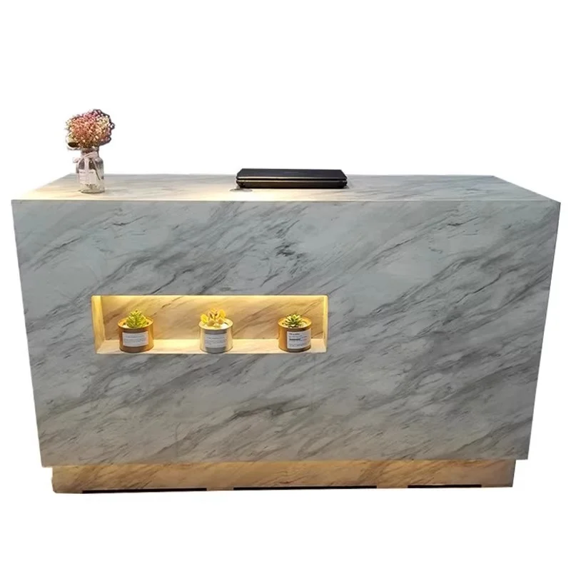 Custom Hotel Front Desk Reception Modern High Quality Reception Desk Marble for Hotel