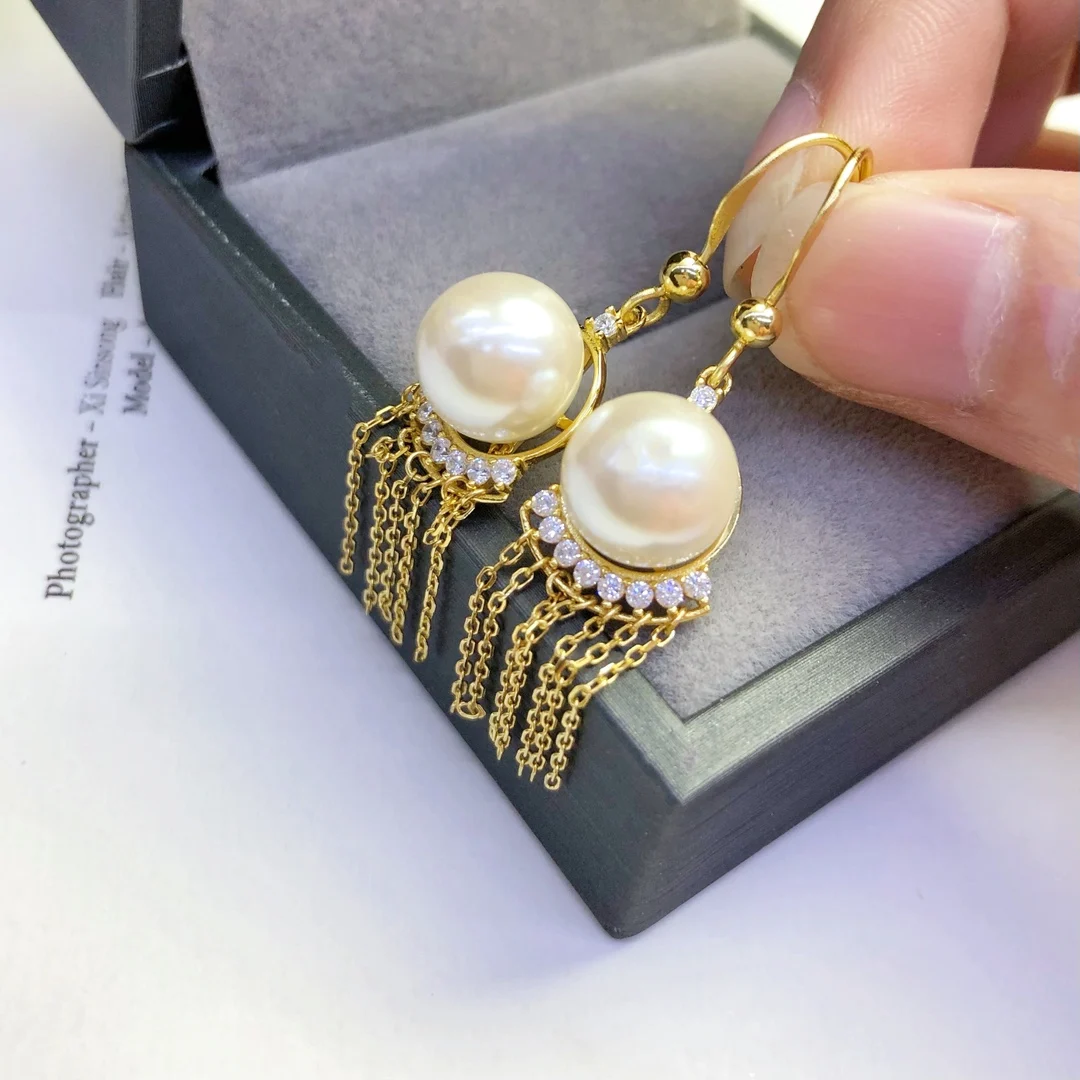 high Quality Freshwater Pearl 925 Sterling Silver Tassel Drop Earrings S925 Sterling Silver Drop Earrings For Women