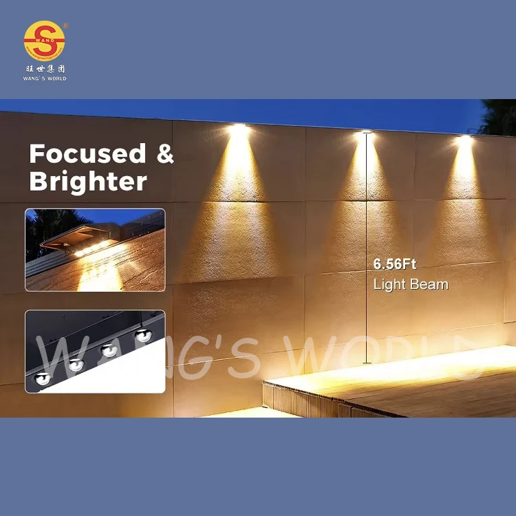 garden yard fence landscape wireless solar powered led wall lamps Outdoor waterproof IP65 lighting