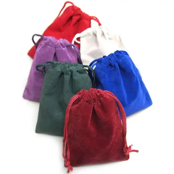 Wholesale Customized Logo Small Velvet Drawstring Gift Bags Jewelry Bags Pouches For Jewelry Packing