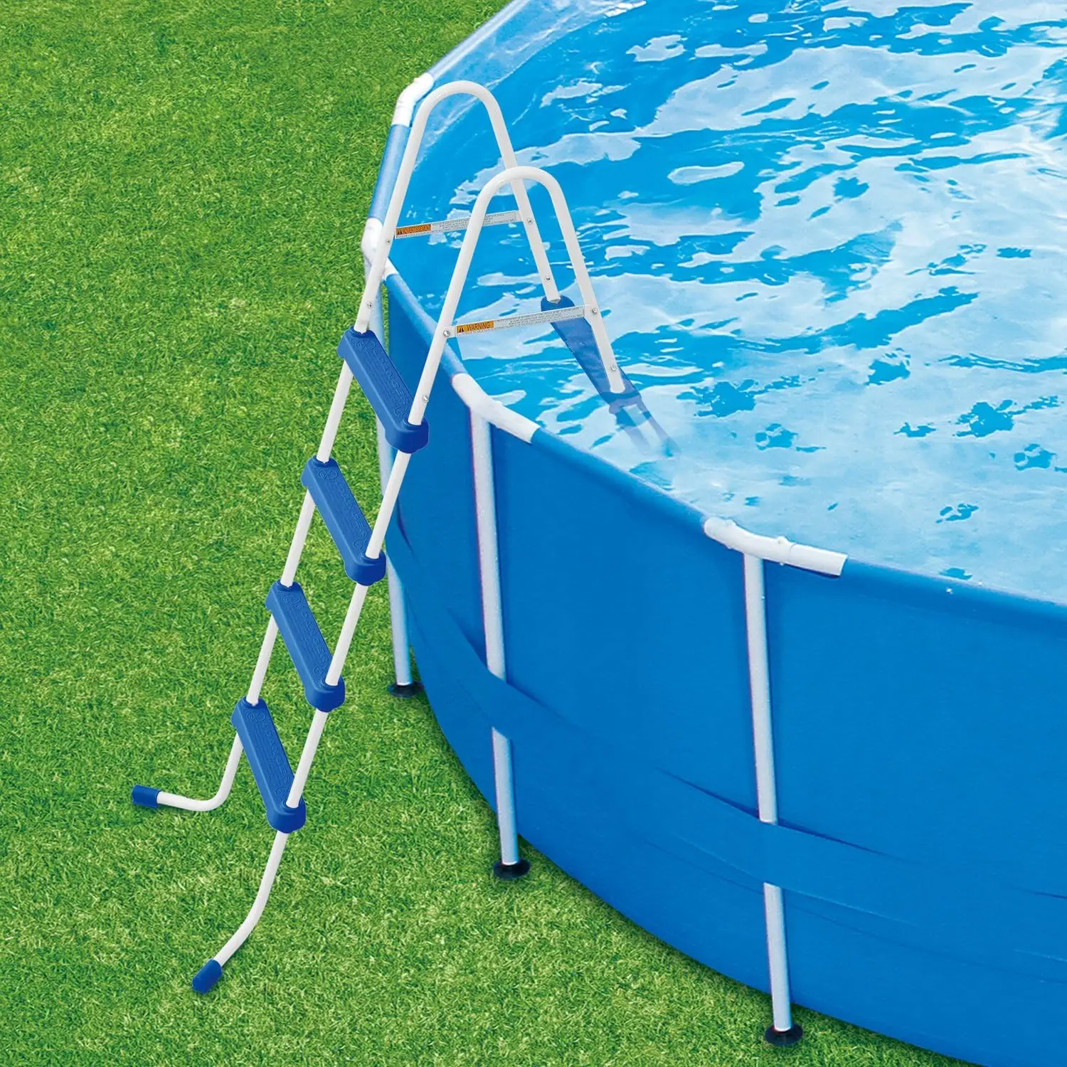 Outdoor Swimming Step Pool Slide Ladders Folding 304 Steel 3 Step Ladders Easy Store Step for Above-ground and In-ground Piscina