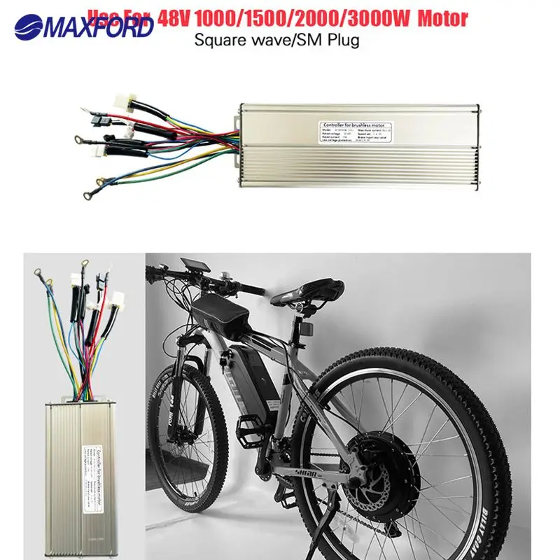Контроллер для электрического велосипеда MAXFORD 1500 Вт 2000 3000 KT48V-50A часть квадратный волновой контроллер со световым кабелем