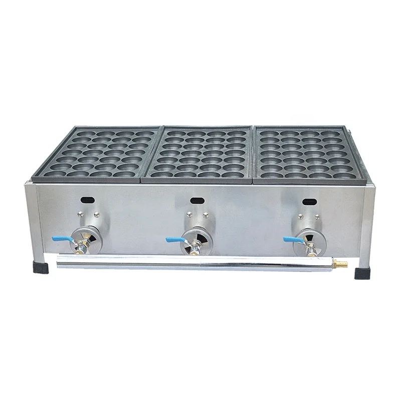 Free Shipping Gas Type 3 Plates Octopus ball Grill machine Traditional Japanese Takoyaki Grill