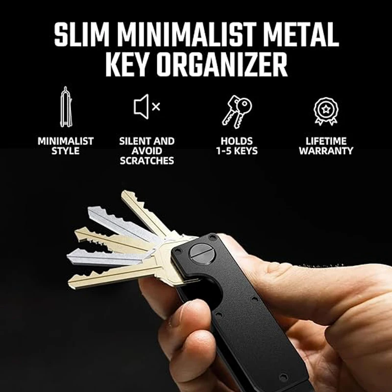 New Arrival Aluminum Alloy Key Storage Case Pouch Holder With Smart Screw Function for Holding Keys