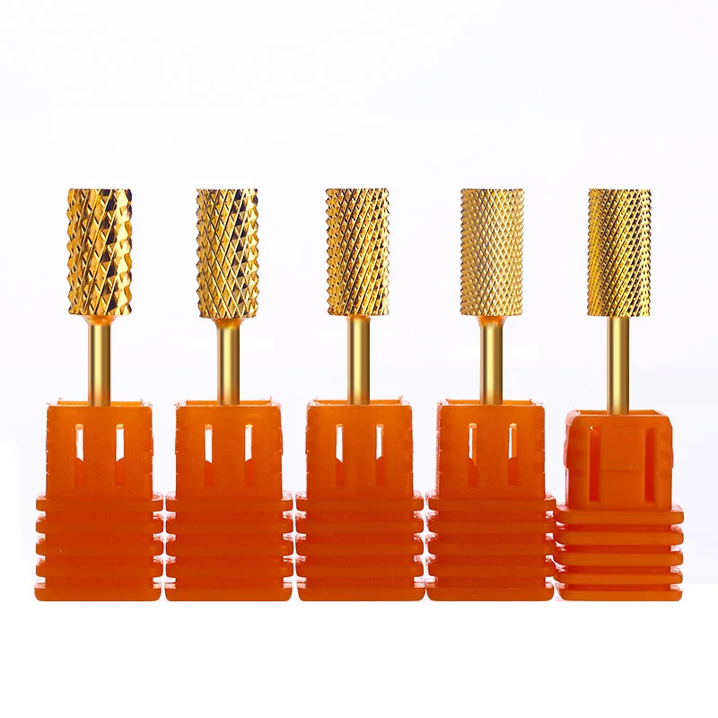 Gold Carbide Nail Drill Bit Manicure Electric Nail File 3/32 Drill Bit Coarse Carbide Bit