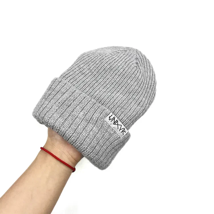 Fashion 100% cotton Blank sweetwear Beanie With Custom embroidery Warm streetwear Winter beanie hats
