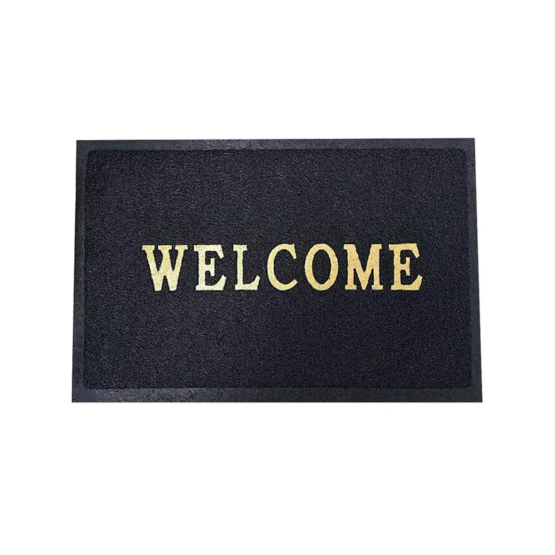 wholesale luxury durable dirt trapping outdoor spaghetti welcome home door mat with gold colour design