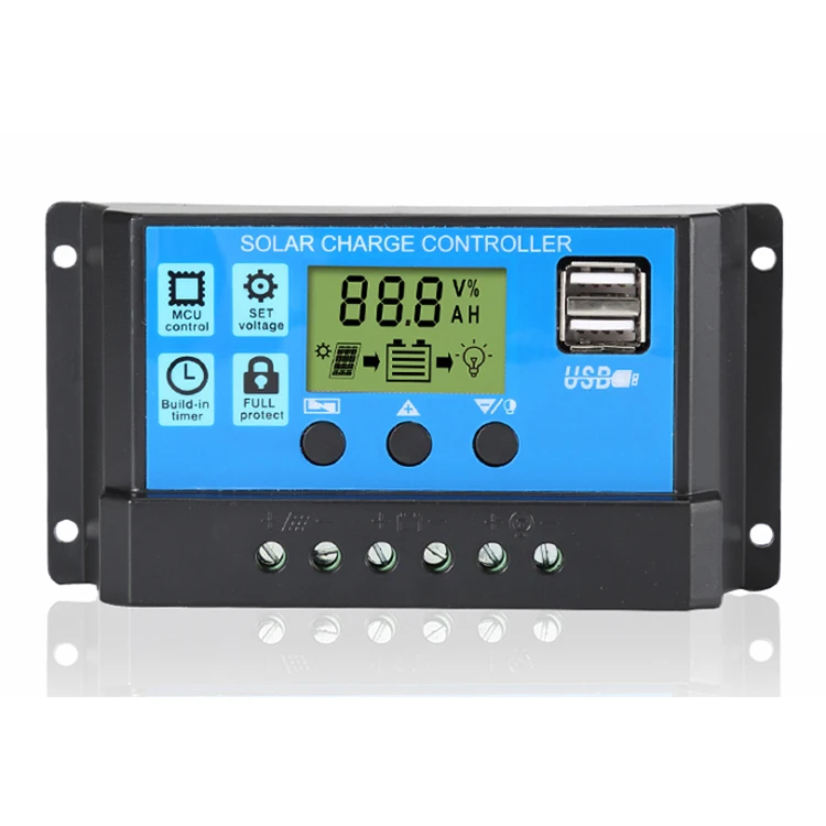 Контроллер солнечного зарядного устройства 12v 24v controlador de carga 10a 20a 30a для солнечных панелей