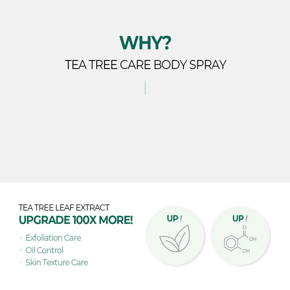 Body Moisturizer Mist Soothing and Calming the Skin with Cooling Tea Tree Extract