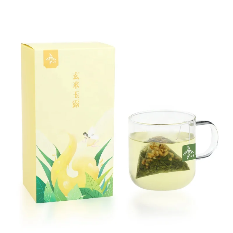 Wholesale Genmai Cha Green Tea with Roasted Rice for Pyramid teabag