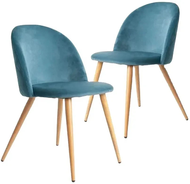 Modern Indoor Kitchen Chairs Wholesale Cheap High Quality Wooden Legs Soft Cushion Fabric Dining Chairs Home Furniture