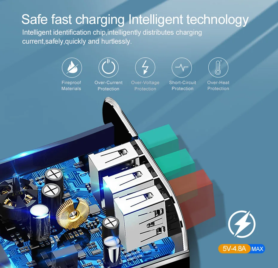 3 порта Quick Charge 0 USB зарядное устройство Быстрая зарядка для телефона Samsung A40 A10 S10 Redmi Note 7 портативный адаптер iphone Huawei