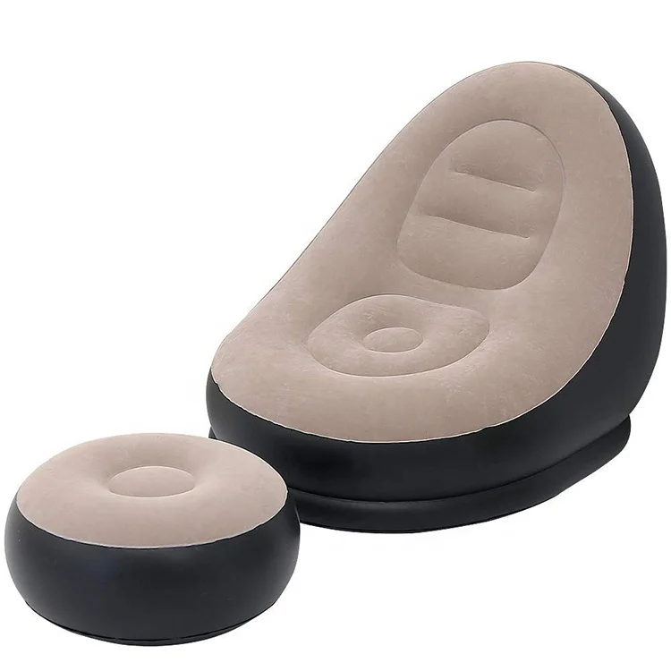 Living room inflatable chaise lounge with pouf sofa set living room furniture corner sofa