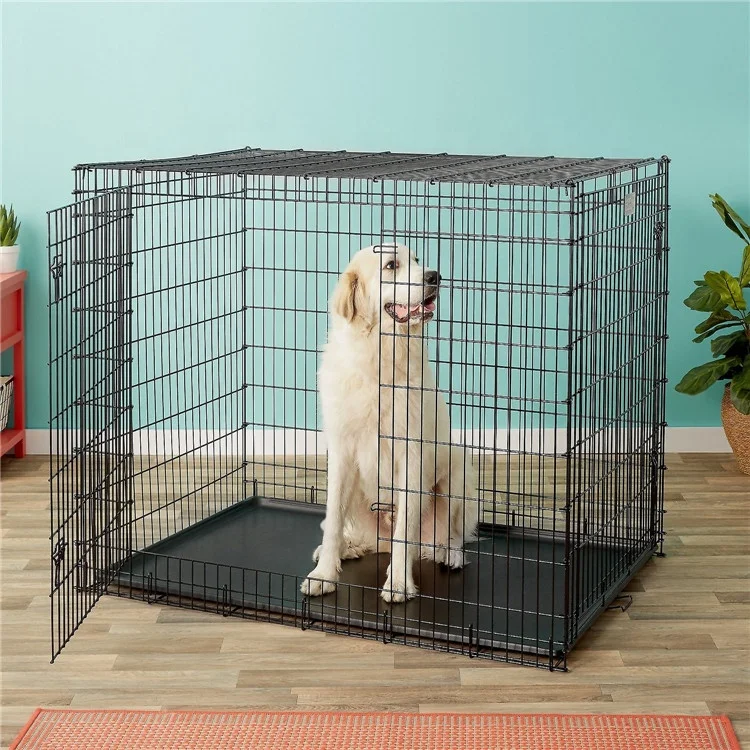 Wholesale Stainless Steel Metal Foldable 36 Inch Cat Pet Maltese Star Kennel Crate Dog Cage With Bottom