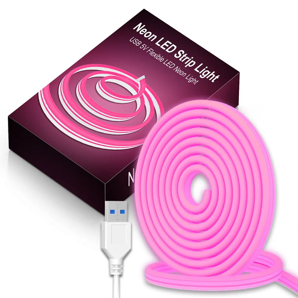 factory direct outdoor led neon flex 5v 20w ip65 waterproof customized color silicone led light strip