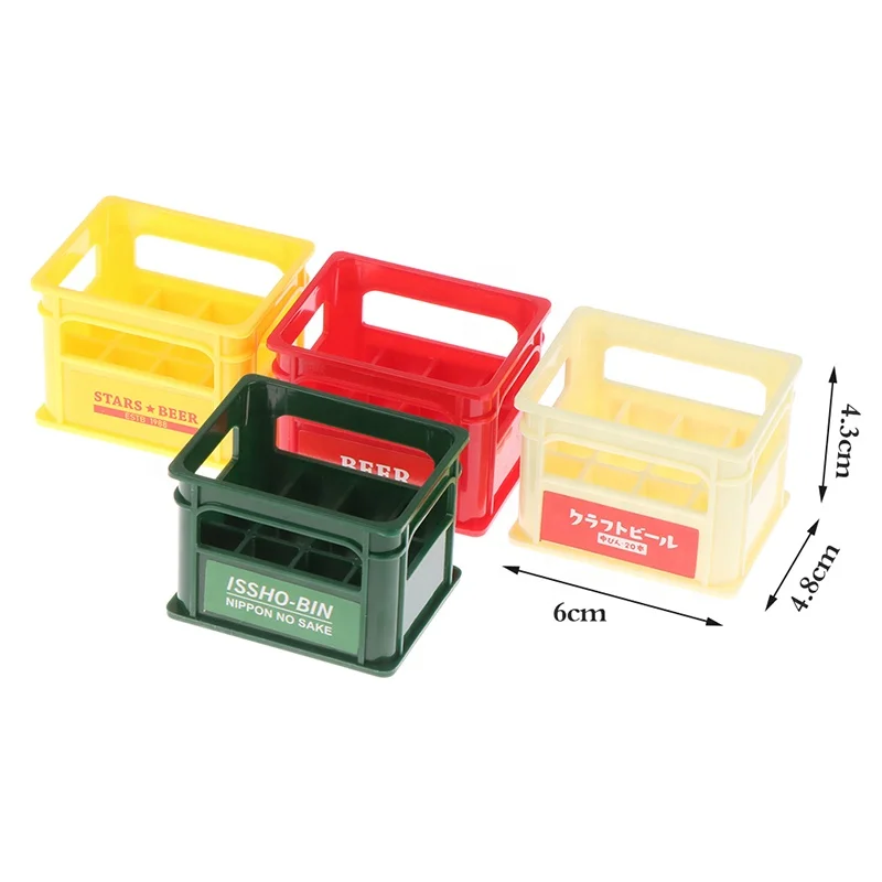 Dollhouse Miniature Simulation Beer Box Basket Model DIY Accessories For Doll House Food Drink Accessories