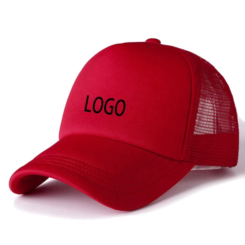 2024 Polyester Red Mesh Cap Adjustable Sublimation Blank Hats Baseball Caps for Outdoor