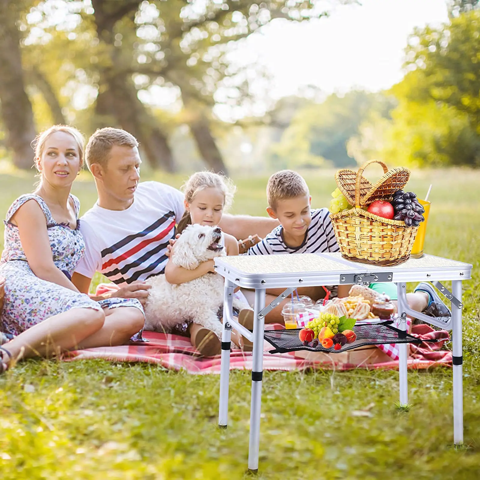 Modern Outdoor Hotel Modern Garden 60*45 cm Fold Low Aluminium Picnic Table With Bench