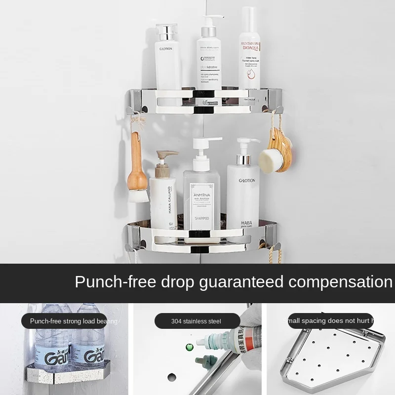 Лидер продаж многофункциональная угловая полка из нержавеющей стали бытовой стеллаж для хранения в ванной комнате