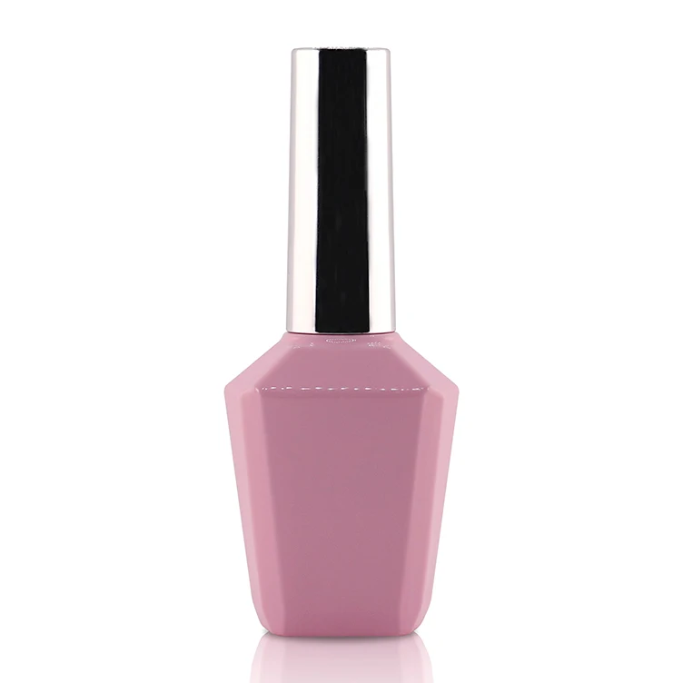 OEM wholesale matte white pink packaging unique high-end customized empty cosmetic glitter gel nail polish glass bottle luxury