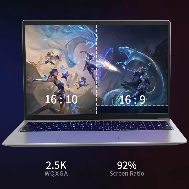 Wholesale 16 inch 2.5K 2560x1600 16:10 UHD Screen core i5 i7 10th gen laptops computer gaming laptops notebooks