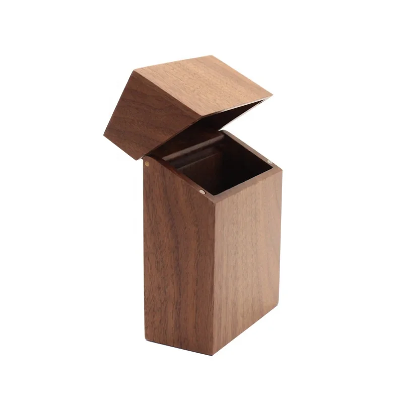 New Creative Wooden Cigarette Case Custom Logo Magnet Adsorption Clamshell Portable Wooden Cigarette Case