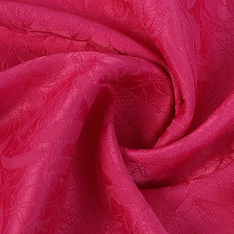 top quality 100% polyester Leaf color butyl jacquard fabric for Imitation silk dress skirt pajamas for women