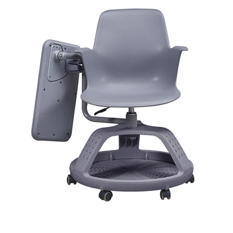 meeting plastic training chair with writing board classroom student chair with wheels school office furniture