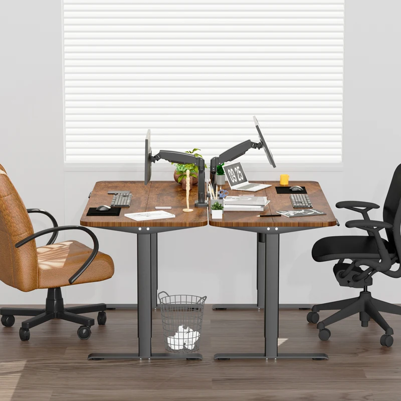 AUKI Standing Desk Electric Table With 120*60CM Wooden Tabletop Height Adjustable Electric Standing Desk Ergonomic Desk