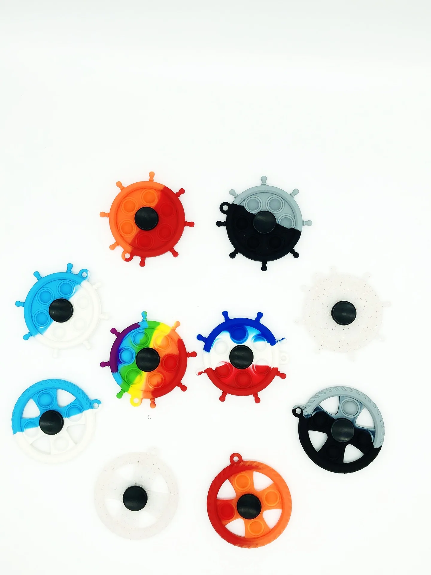 Manufacturer Non Toxic Luminous Silicone Fidget Spinning toy Colorful Spin Toy