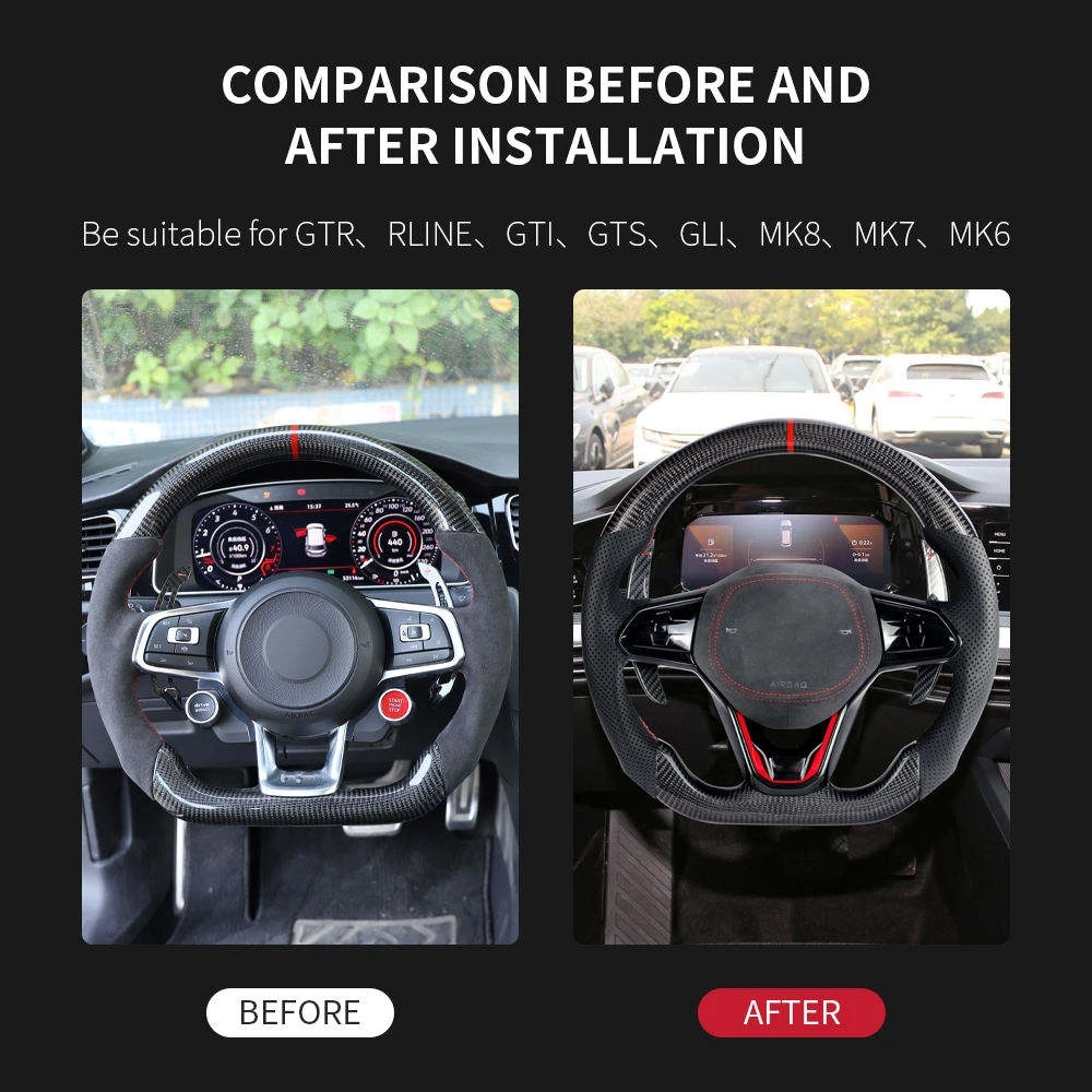 Кожаное рулевое колесо из углеродного волокна для VW RS Golf GTI mk6 mk7 mk8 gti старая модель новой модели plug and play