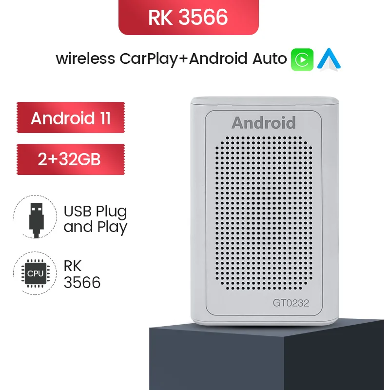 MEKEDE RK3566 Android 11 беспроводной Авто Carplay Ai Box для Volvo Ford Benz VW мультимедийный плеер 2 + 32 ГБ
