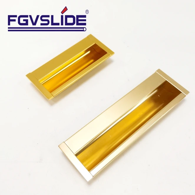 Luxury Design Furniture Wardrobe Aluminum Alloy Insert Concealed Handles Long Cabinet Door Pull Hidden Handles